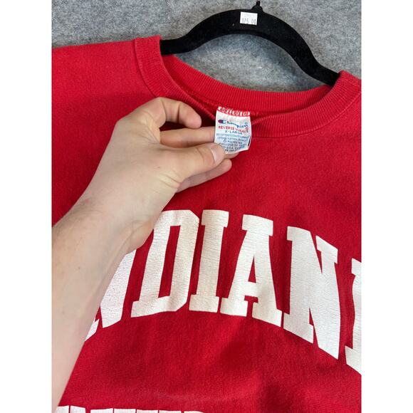 Vintage 90s Champion Reverse Weave Indiana University Sweatshirt Men XL Red NCAA - Picture 5 of 5